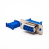 9 Pin DB Connector Female Straight Blue Through Hole For PCB Mount