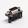d-sub 9針公頭彎式連接器黑色膠芯帶鉚鎖插PCB板 20pcs