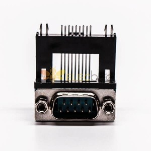 Connecteur à souder D Sub 9 broches mâle à angle droit 5.8 Type surélevé pour montage sur circuit imprimé 20 pièces