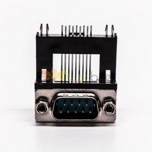 D Sub 9 pin connettore a saldare maschio ad angolo retto 5.8 tipo rialzato per montaggio su PCB 20 pezzi