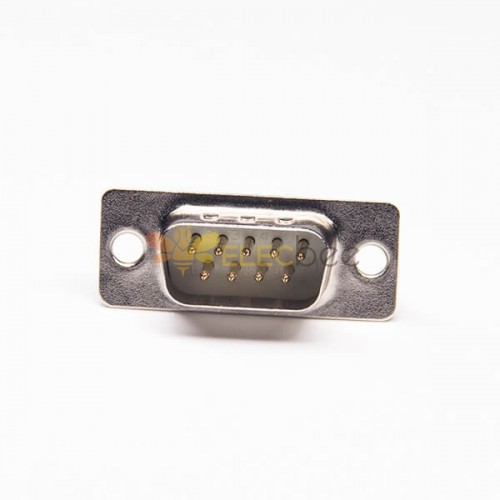 DB 9 pinos tipo padrão liga de zinco D-sub 9 pinos macho estampado conector de montagem de placa de contato 20 peças
