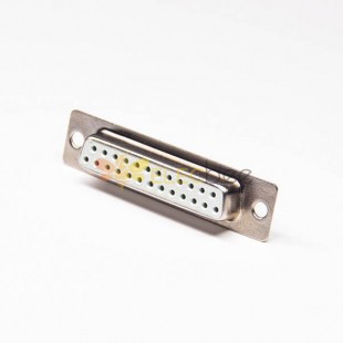 25-pin dsub 母座沖針白膠180度插板