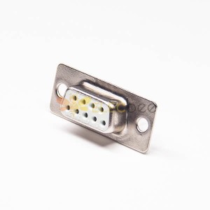 Rs232 9 pin D alt Standart Tip Çinko Alaşım D-sub 9 Pin Kadın Damgalı Kontak Tablası Montaj Konektörü