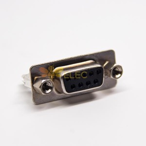 d sub 9针直式母头连接器铆锁式插孔接PCB板