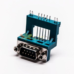 Top D Sub 9 Pin Solder Connector Mâle Grenn R/A Elevated Type pour PCB Mount