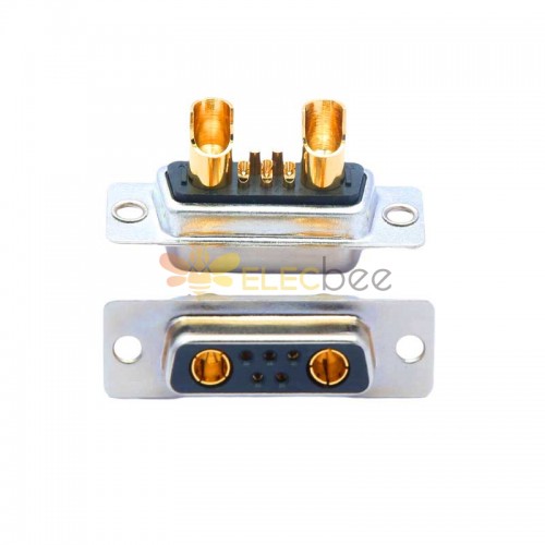 7W2 D-sub Female Straight Solder Type Gold Plated Machine pin Single Hole 10A 20A 30A 40A 