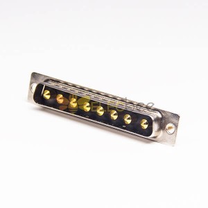 8W8 Power D sub Connector Male Machined Pin 180 Degree Solder Type