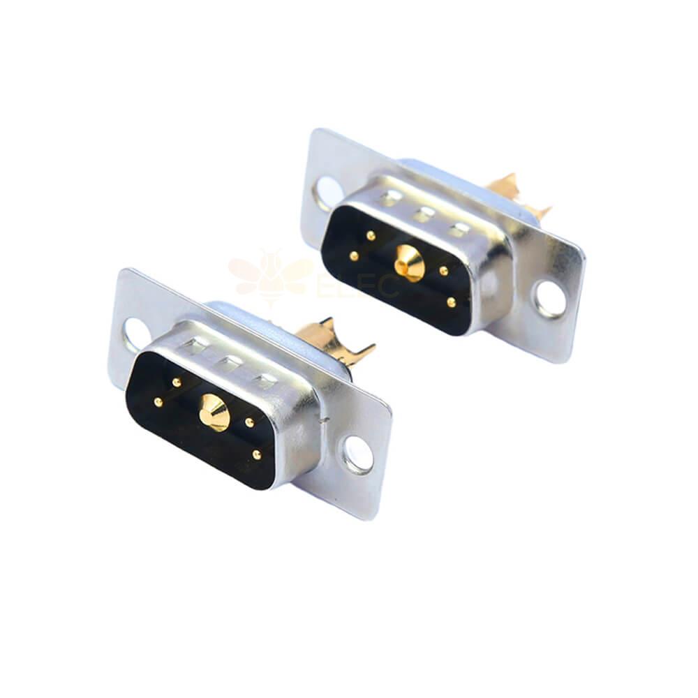 D-SUB 5W1 High Current Male Straight Solder Type 20A Gold Plated Solid Pin Single Hole