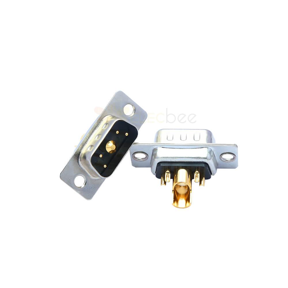 D-SUB 5W1 High Current Male Straight Solder Type 30A Gold Plated Solid Pin Single Hole 10A 20A 30A 40A