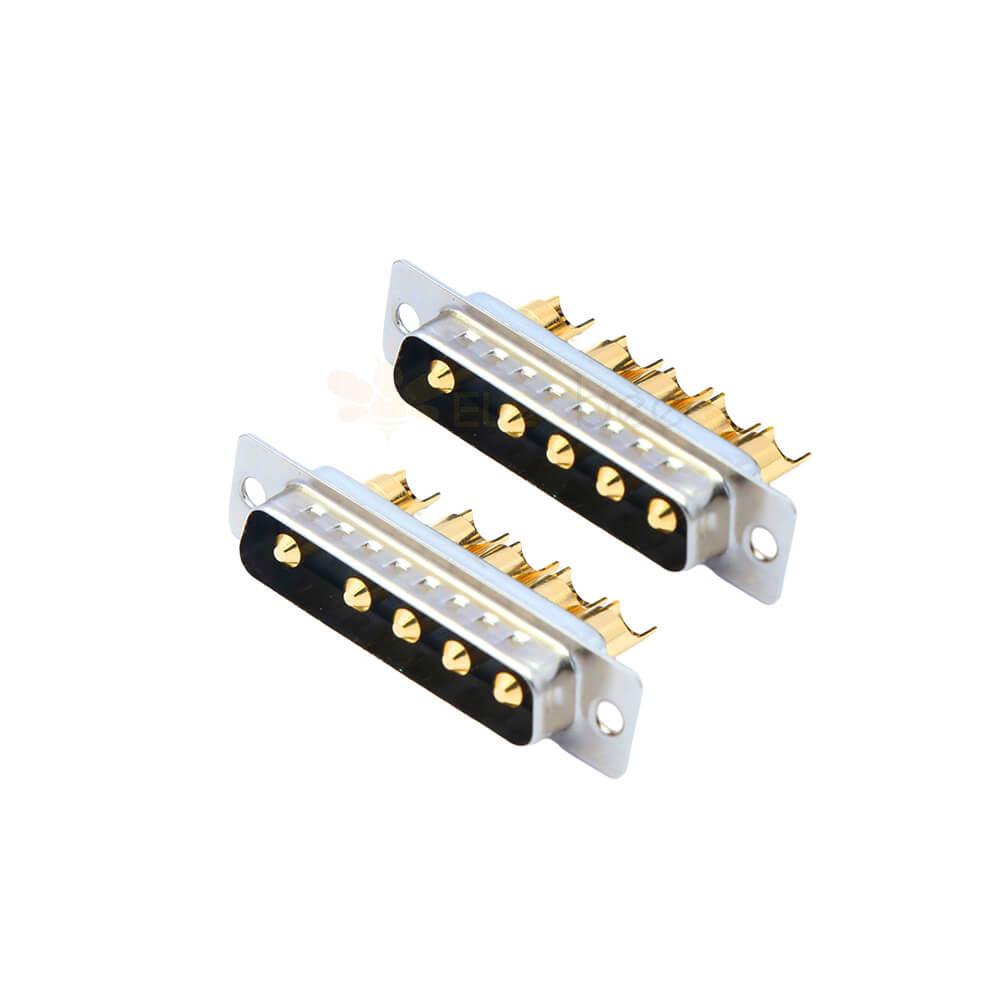D-SUB 5W5 High Current Male Straight Solder Type 10A Gold Plated Solid Pin Single Hole 10A 20A 30A 40A