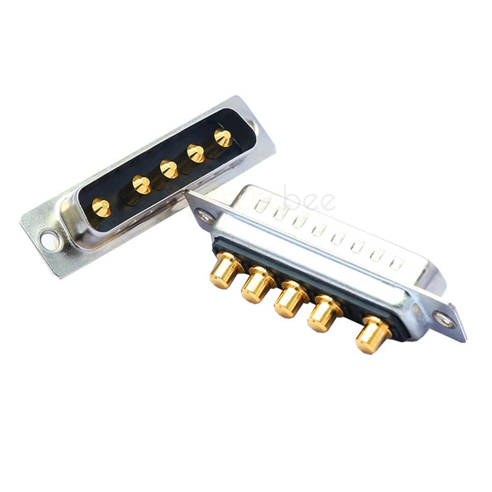 D-SUB 5W5 High Current Male Straight Through Hole 10A 20A 30A 40A Gold Plated Solid Pin Single Hole