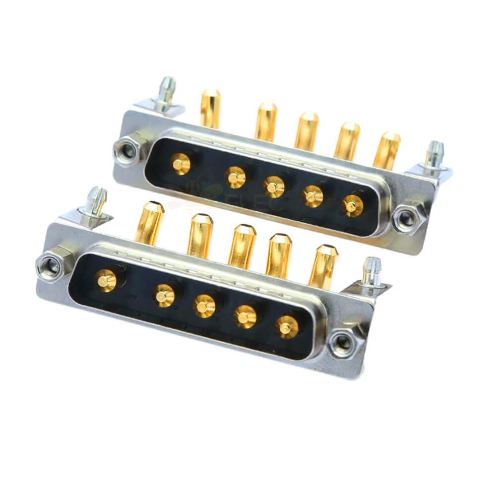DB 5W5 90° High Current Male Through Hole 10A 20A 30A 40A Gold Plated Solid Pin with Bracket