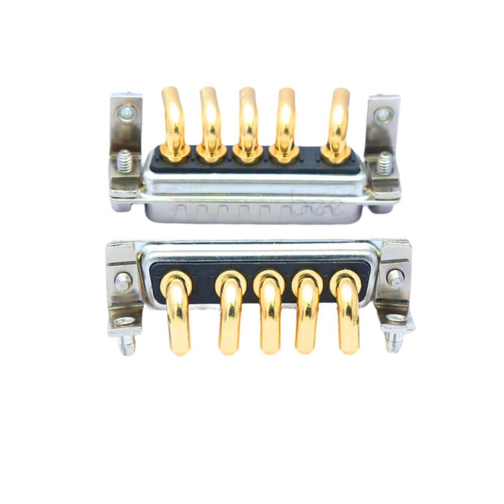 DB 5W5 90° High Current Male Through Hole 10A 20A 30A 40A Gold Plated Solid Pin with Bracket 30A
