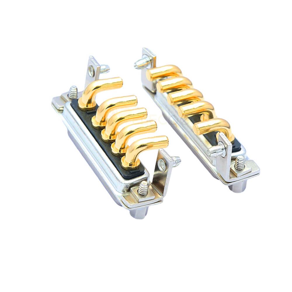 DB 5W5 90° High Current Male Through Hole 10A 20A 30A 40A Gold Plated Solid Pin with Bracket 20A