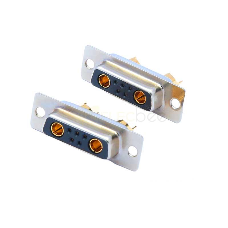 7W2 D-sub Female Straight Solder Type Gold Plated Machine pin Single Hole 10A 20A 30A 40A 