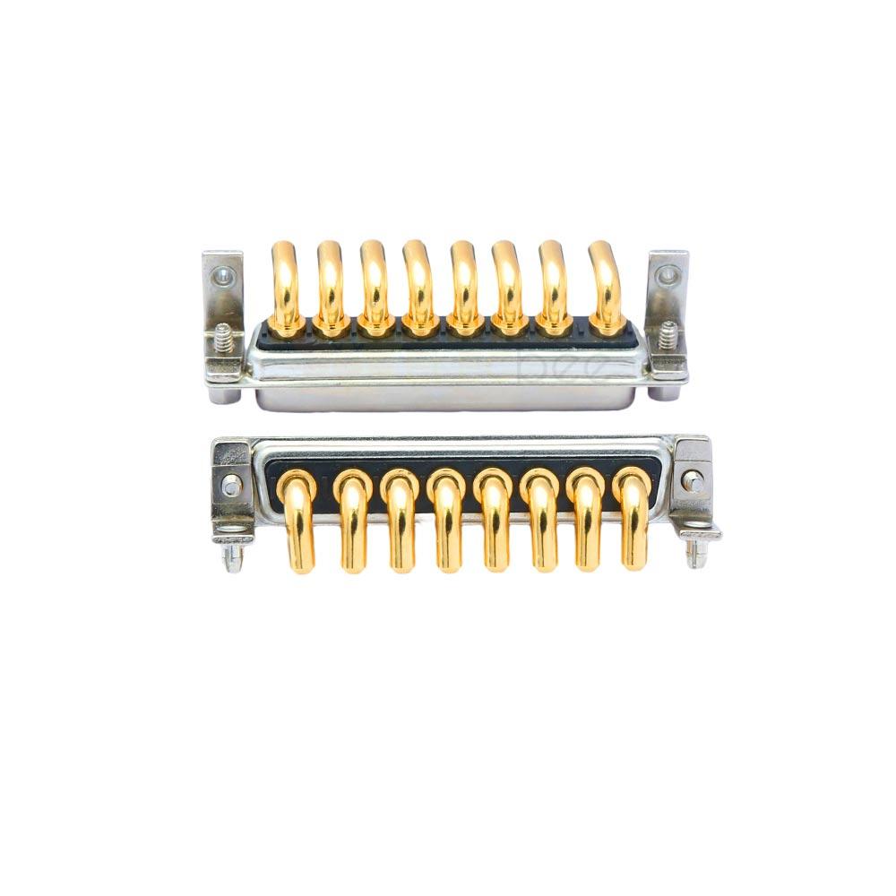 DB8W8 Female 90° Through Hole Gold Plated Machine pin with Bracket High Current 