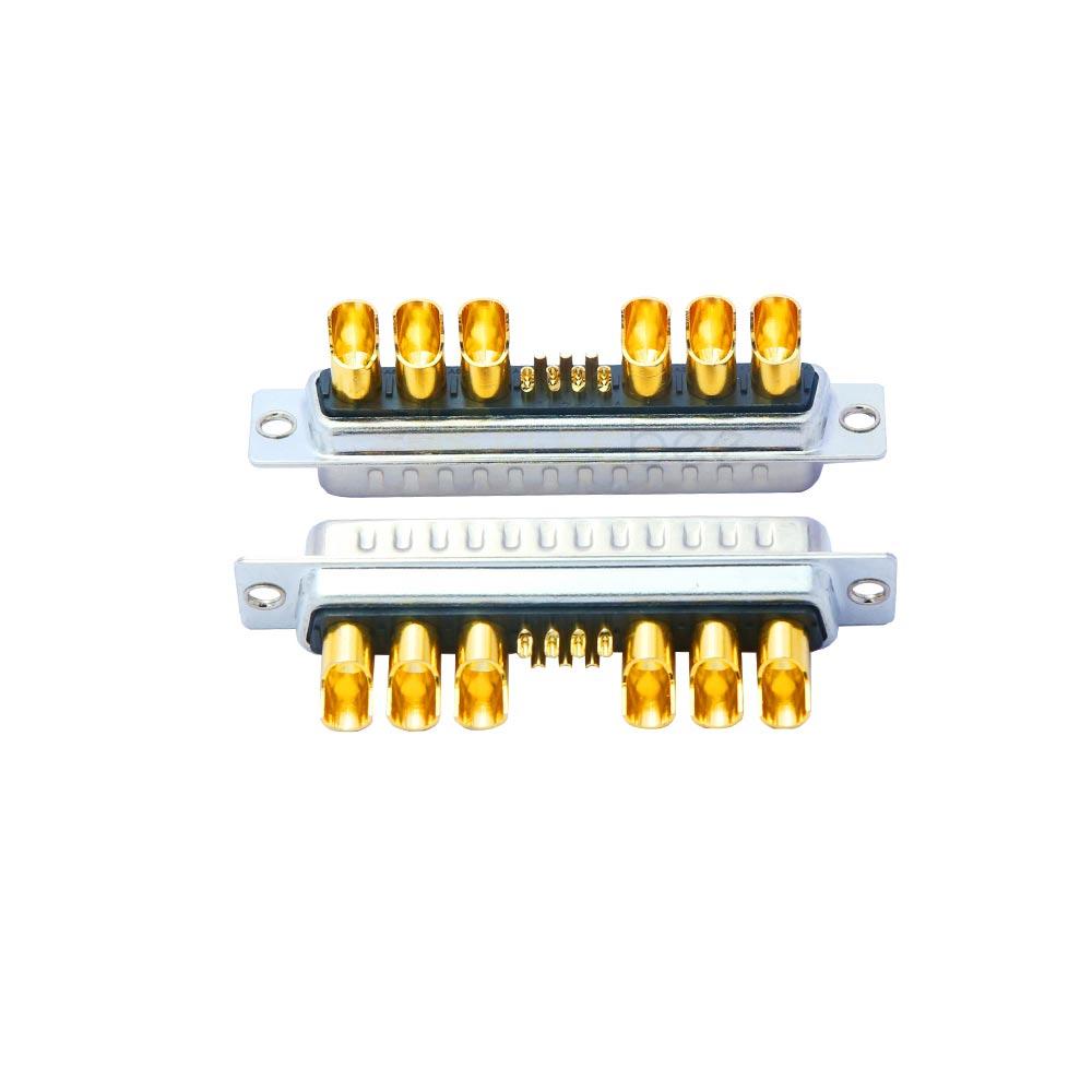 D-SUB13W6 Male Straight Solder Type 10A 20A 30A 40A Gold Plated Machine pin 