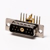 DB11w1射频公座90°焊板光孔带铆锁弯式黑胶接PCB连接器