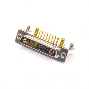 D-sub 17W2 Female Right Angle For PCB Mount Connector