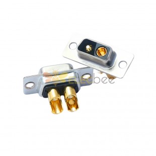 D-SUB 2V2 High Current Female Straight Solder Type 20A Gold Plated Solid Pin Single Hole