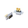 D-SUB 2W2 High Current Male Straight Solder Type 10A Gold Plated Solid Pin Single Hole