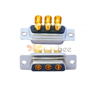 D-SUB 3W3 High Current Female Straight Solder Type 10A Gold Plated Solid Pin Single Hole