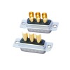 D-SUB 3W3 High Current Male Straight Solder Type 10A Gold Plated Solid Pin Single Hole