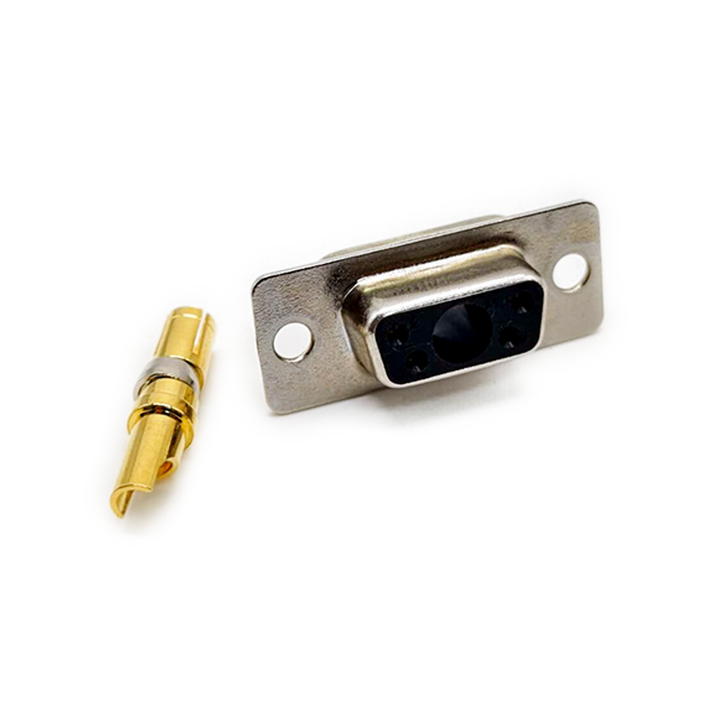 D-SUB 5W1 Tipo de soldadura recta hembra de alta corriente 30A Pin sólido chapado en oro Orificio único