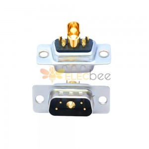 D-SUB 5W1 High Current Male Straight Solder Type 40A Gold Plated Solid Pin Single Hole