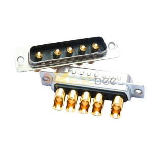 D-SUB 5W5 High Current Male Straight Solder Type 30A Gold Plated Solid Pin Single Hole 10A 20A 30A 40A 10A