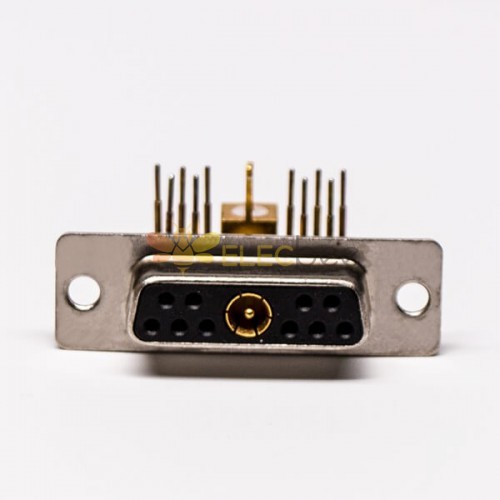 D SUB Coaxial Connector 11W1 Right Angled Solder Type Receptacle For PCB Mount 20pcs 30A