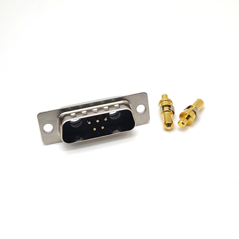 D SUB Combo Connector 7W2 Male 180° Through Hole with Staking