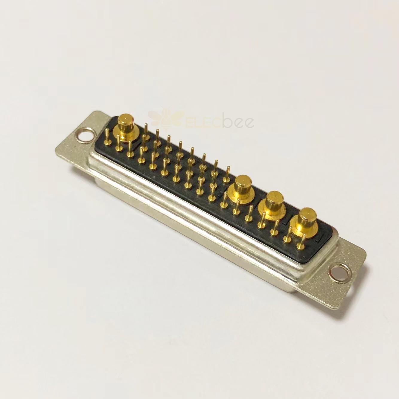 D SUB Male Connector Power 36W4 180° Solder Type for Cable with Staking 10A