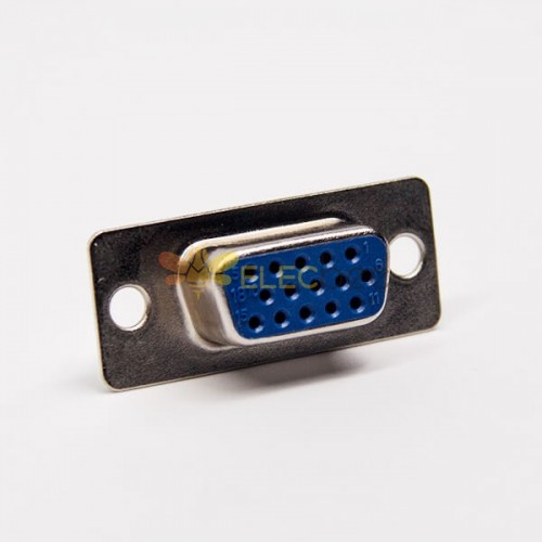 d sub連接器15針直式180度母頭藍色膠芯焊接式接線