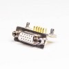 Connettore HD D SUB femmina a 15 pin ad angolo retto con foro passante per montaggio su circuito stampato 20 pz