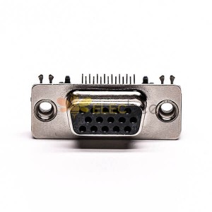Jack D-sub HD a 15 pin ad angolo retto con foro nero Tipo di picchettamento 20 pezzi