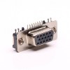 15 Pin HD D-sub Jack Sağ Açılı Rağmen Delik Siyah yapıştırma tipi