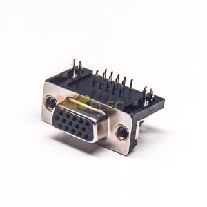 3pcs Hd d sub 15 pin D-SUB VGA 15 Pin Femminile Angolo Retto Anche se Connettore Foro