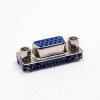 d-sub 15芯母头弯式穿孔接PCB板蓝色胶芯带铆锁 20pcs