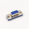 d-sub 15芯母头弯式穿孔接PCB板蓝色胶芯带铆锁 20pcs