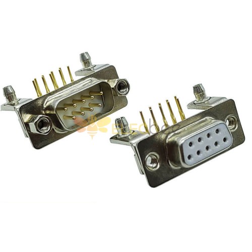 D SUB 9Pin Connector Right Angled Male Female Through Hole 9pin COM Serial Port 2 Rows 