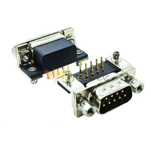 D SUB 9Pin Connector Right Angled Male Female Through Hole 9pin COM Serial Port 2 Rows Bur 