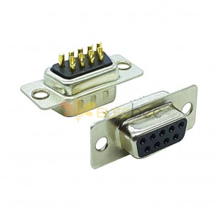 D SUB 9Pin Connector Straight Female Solder Type 9pin RS232 Serial Port 2 Rows Bur 