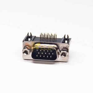 D sub hd 15 pin male FOR PCB connector right angled