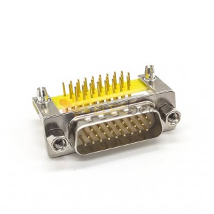 D sub Right Angle Plug 8.89 Staking type 26 Pin Machined Pin PCB Mount