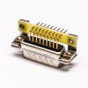 db26針三排公頭彎式金屬支架鉚鎖插孔接PCB板式高密度連接器
