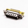 db26針三排公頭彎式金屬支架鉚鎖插孔接PCB板式高密度連接器