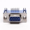 db15母头连接器H 8.89弯式蓝色胶芯焊板铆锁不带螺丝