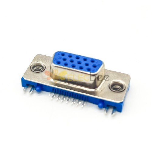 Slim d sub 15f D-SUB VGA 15 Pin Dişi Dik Açı Olsa Delik Konektörü