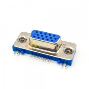  Slim VGA D-SUB 15 Pin Female Right Angle Though Hole Connector 20pcs
